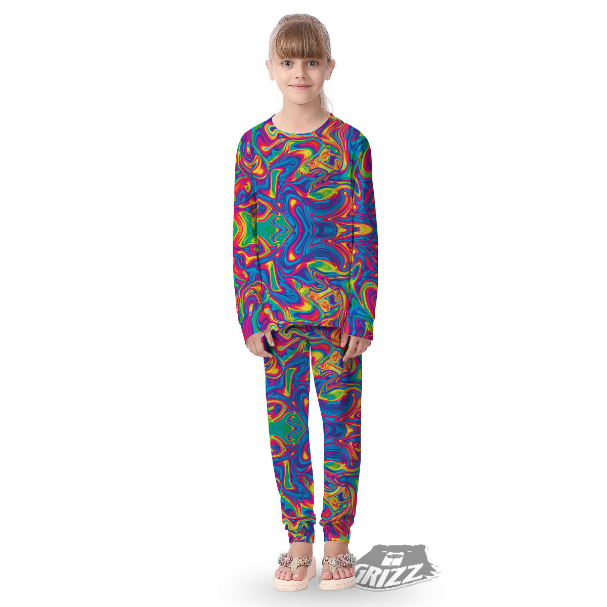 Acid Psychedelic Print Pattern Kid's Pajamas-grizzshop