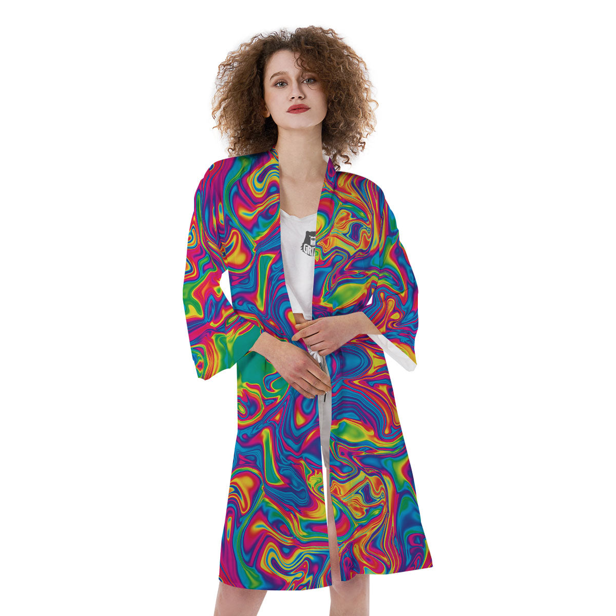 Acid Psychedelic Print Pattern Kimono-grizzshop