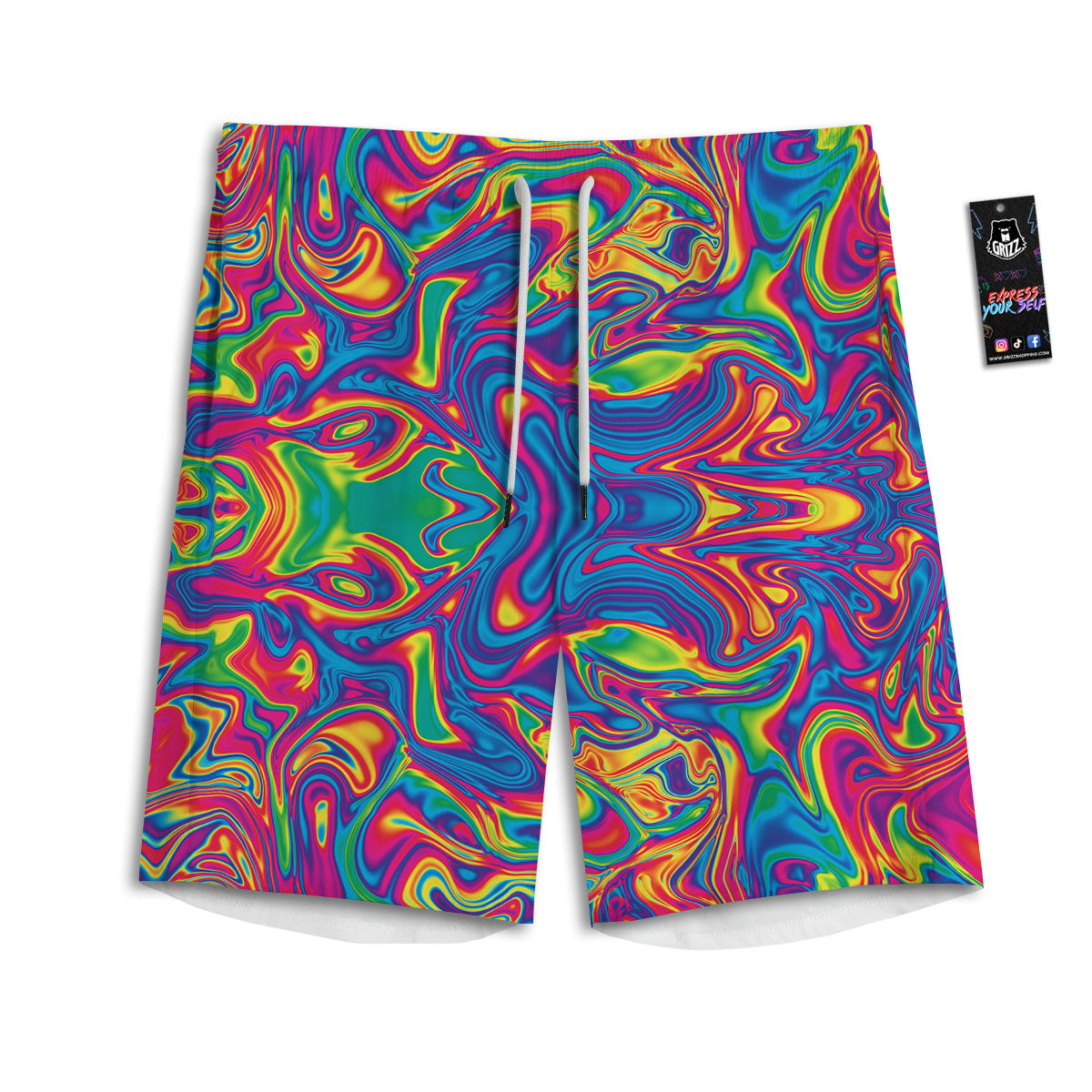 Acid Psychedelic Print Pattern Men's Athletic Shorts