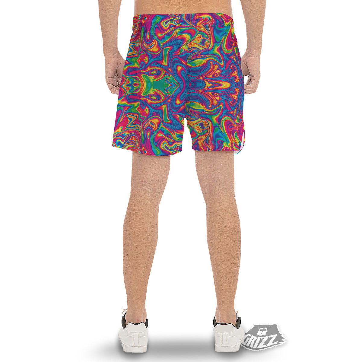 Acid Psychedelic Print Pattern Men's Gym Shorts-grizzshop