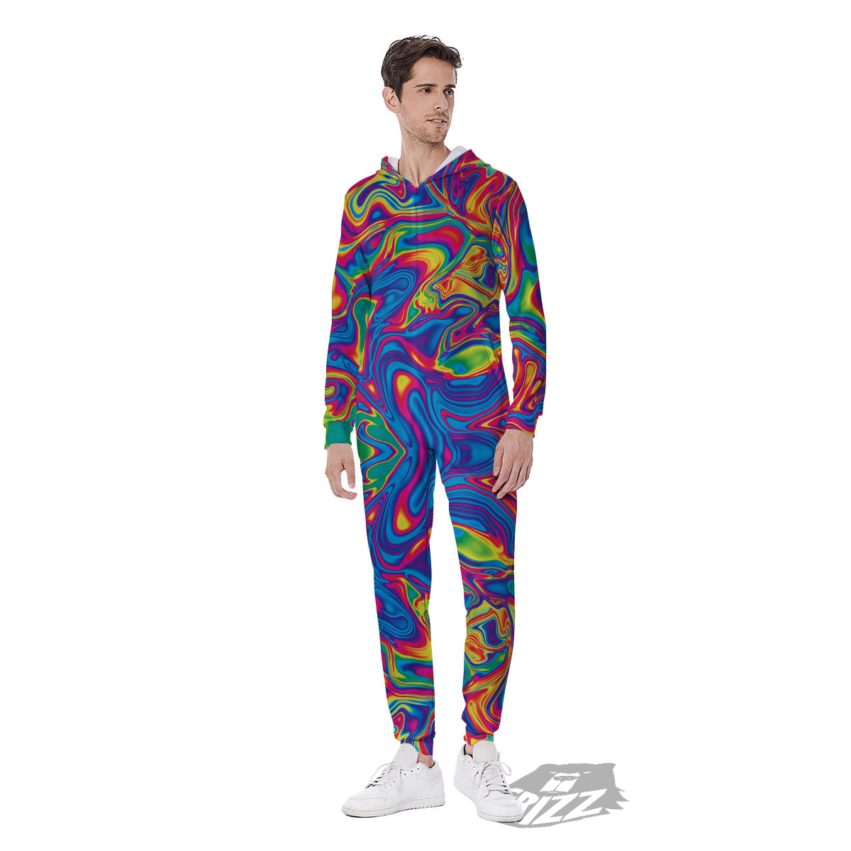 Acid Psychedelic Print Pattern Men's Jumpsuit-grizzshop