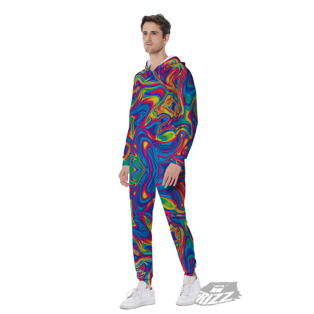 Acid Psychedelic Print Pattern Men's Jumpsuit-grizzshop