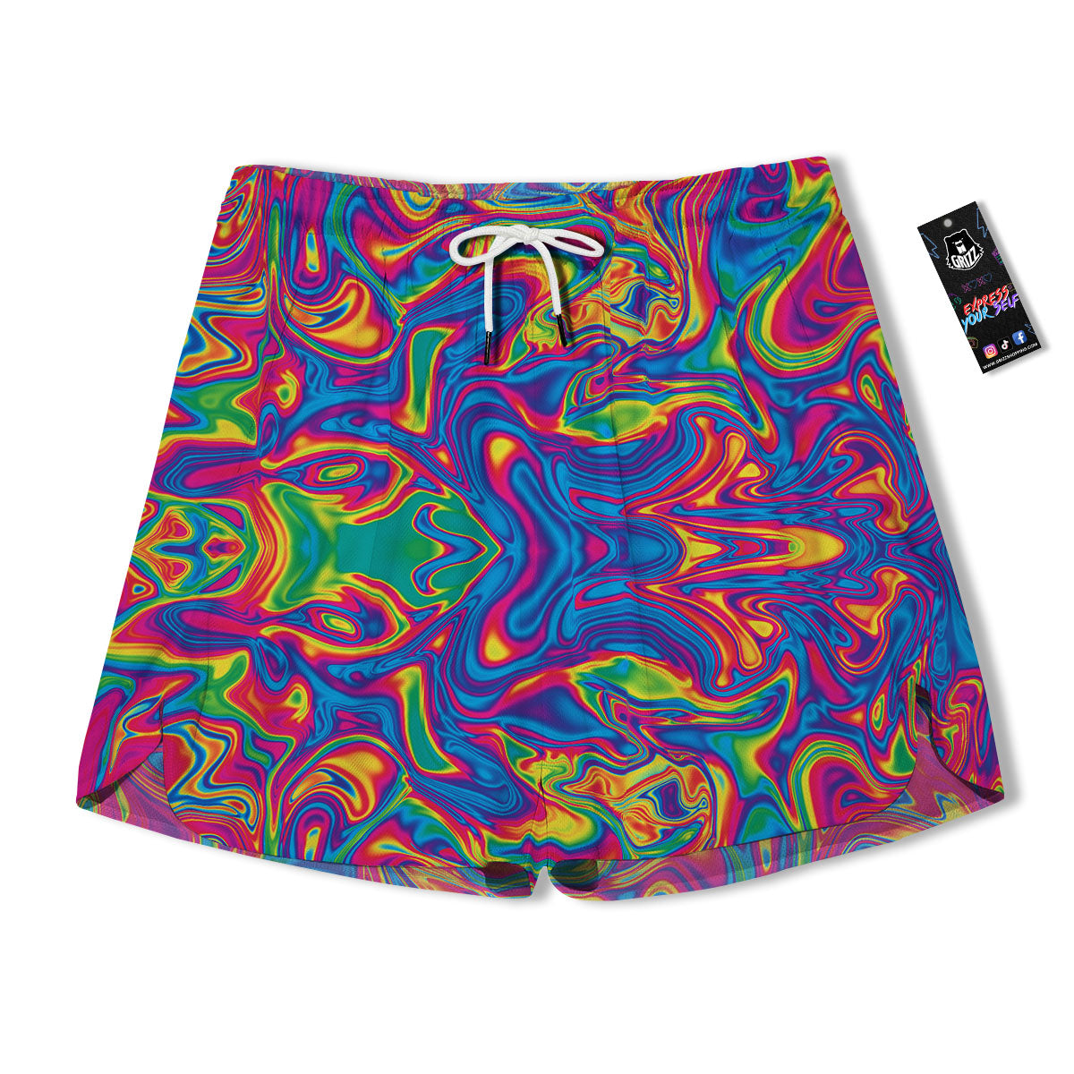 Acid Psychedelic Print Pattern Men's Running Shorts-grizzshop