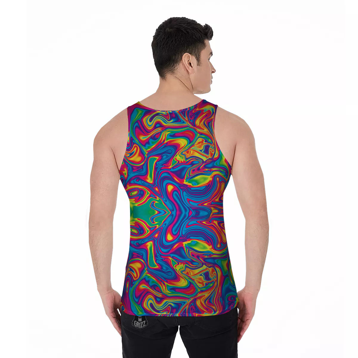 Acid Psychedelic Print Pattern Men's Tank Top-grizzshop