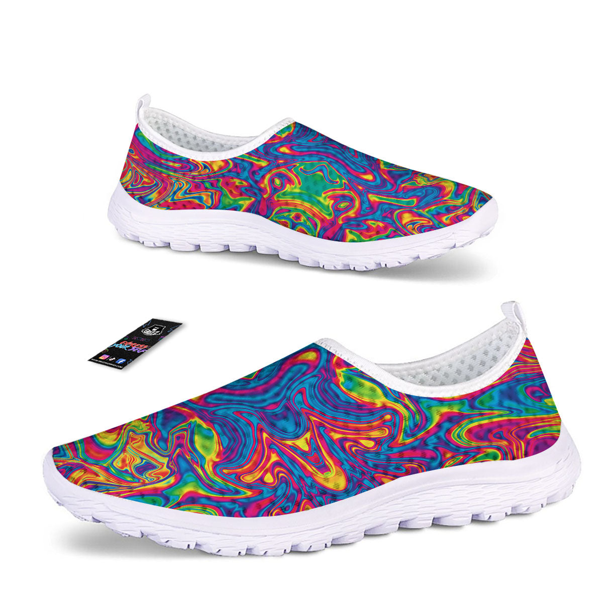 Acid Psychedelic Print Pattern Nurse Shoes-grizzshop