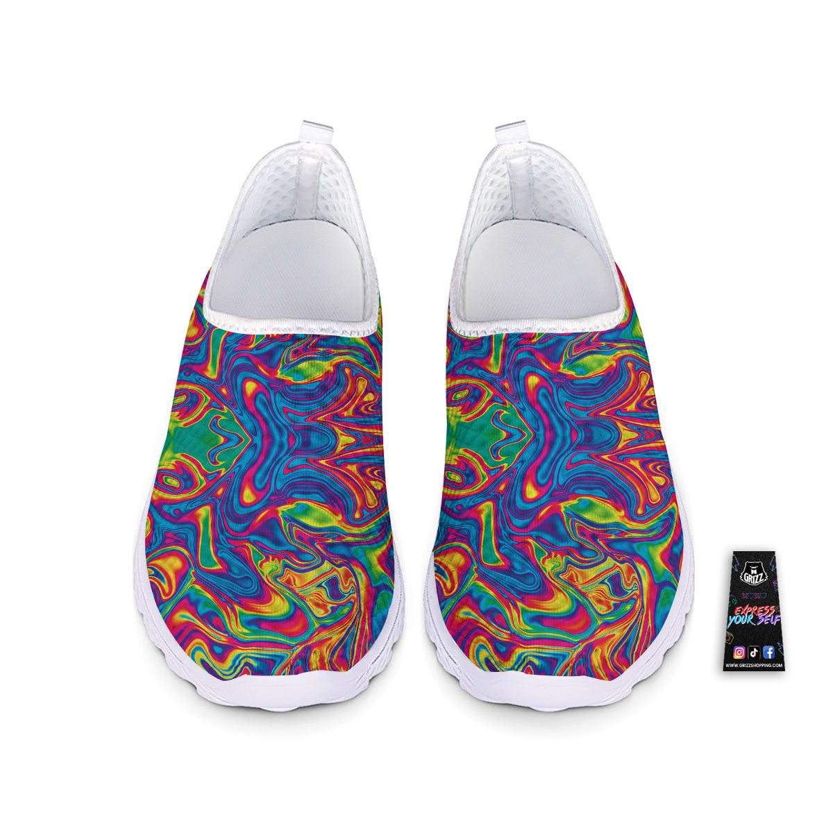 Acid Psychedelic Print Pattern Nurse Shoes-grizzshop