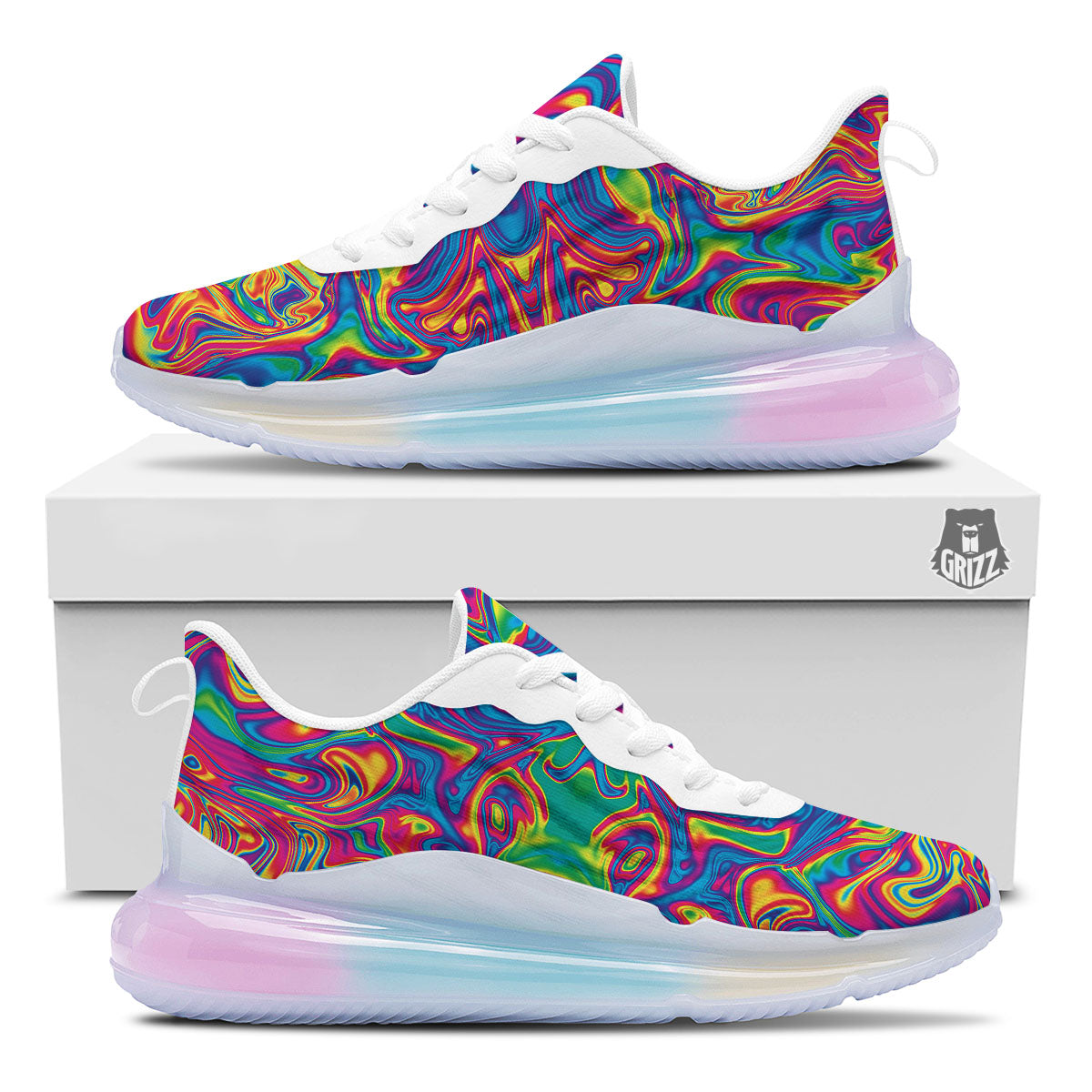 Acid Psychedelic Print Pattern Running Sneakers-grizzshop
