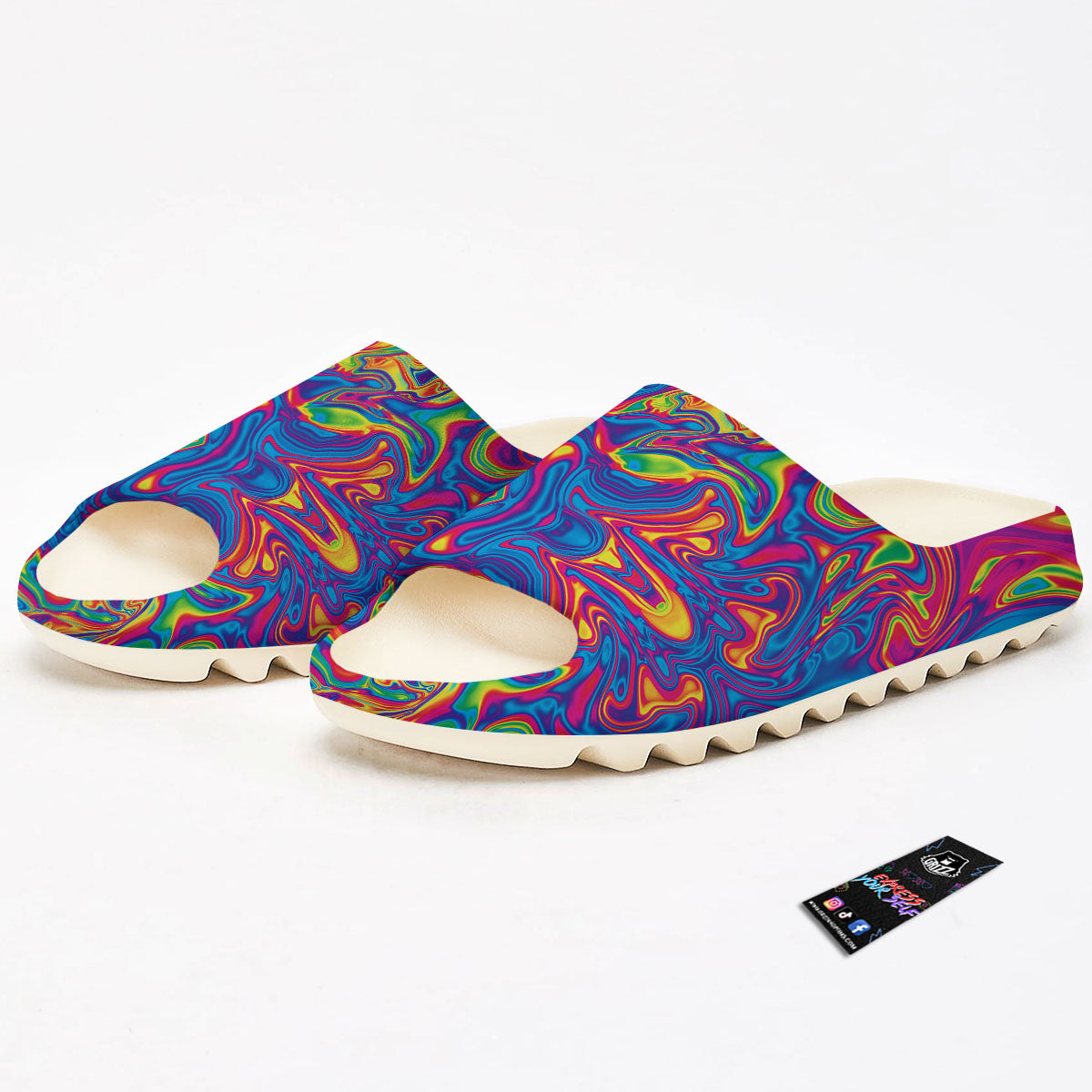 Acid Psychedelic Print Pattern Sandals-grizzshop