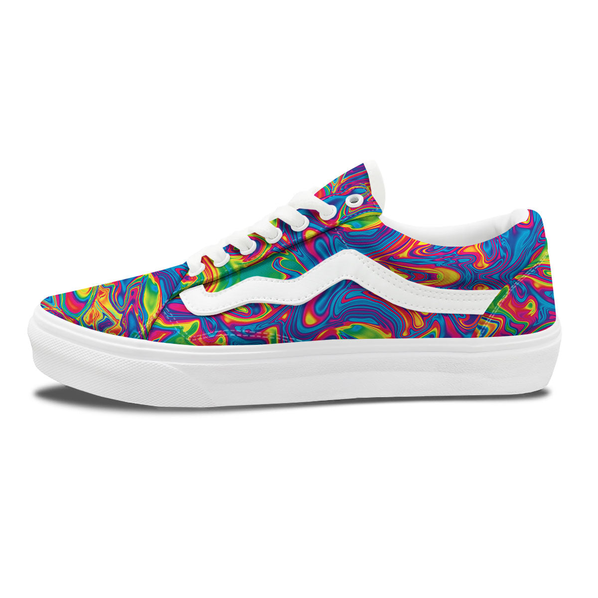 Acid Psychedelic Print Pattern Skate Shoes-grizzshop