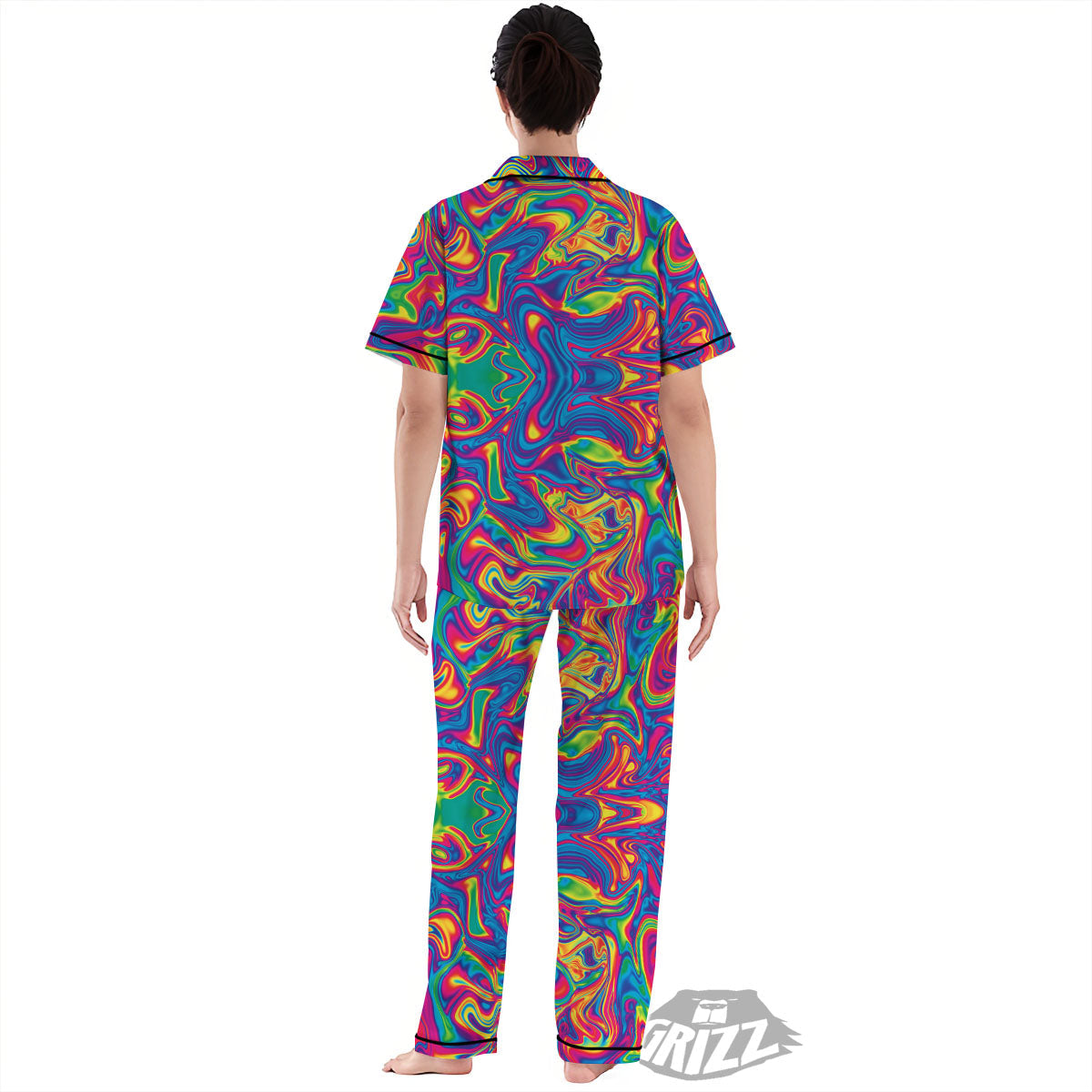 Acid Psychedelic Print Pattern Women's Pajamas Set-grizzshop