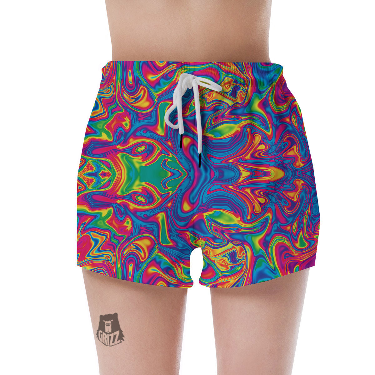 Acid Psychedelic Print Pattern Women's Shorts-grizzshop