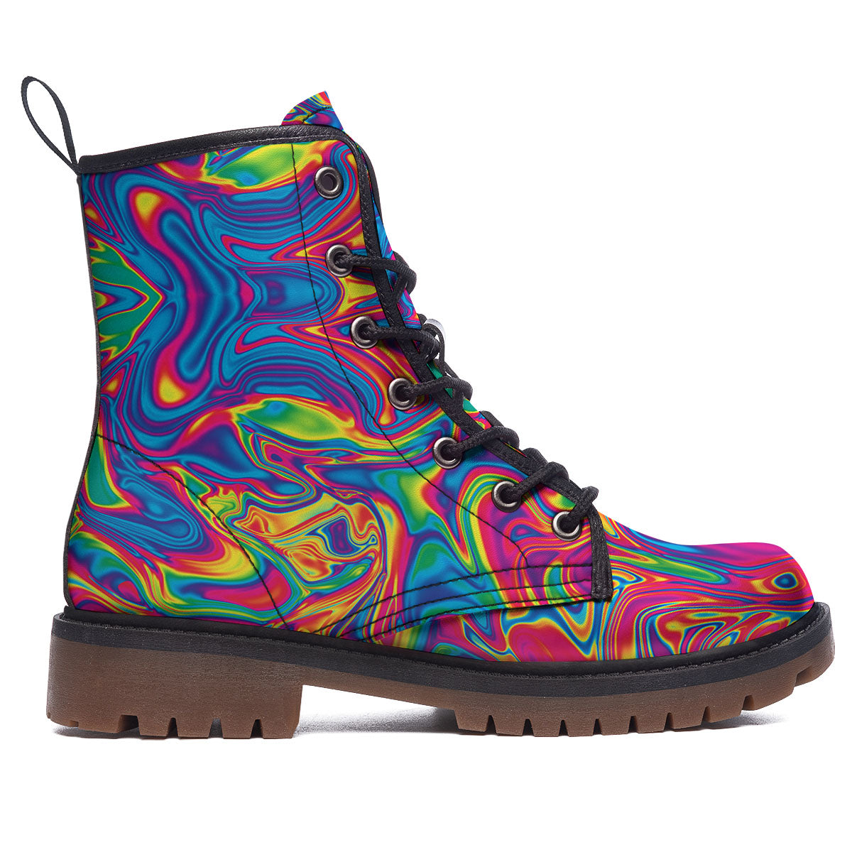 Acid Psychedelic Print Pattern Work Boots-grizzshop