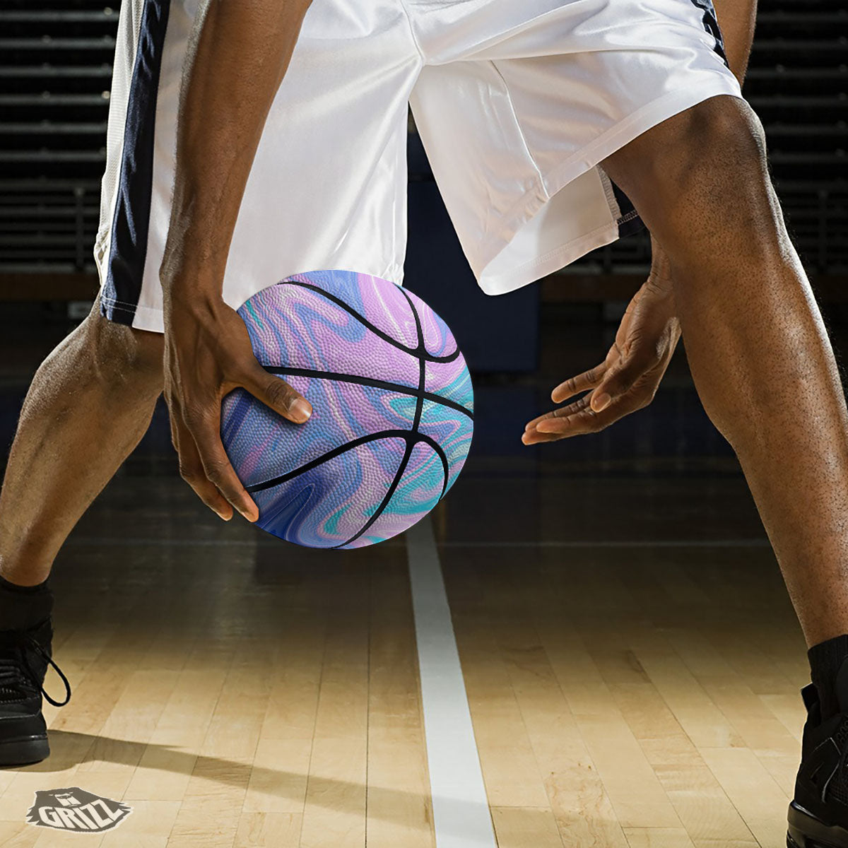 Acid Melt Blue And Pink Print Basketball