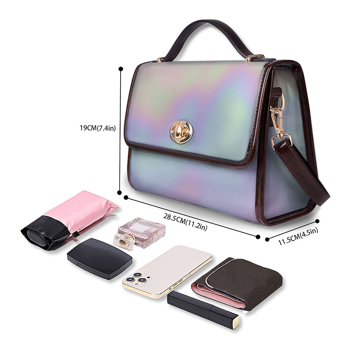 Acid Melt Pastel Print Women's Satchel Bag
