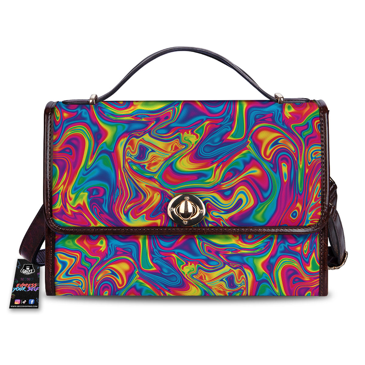 Acid Psychedelic Print Pattern Women's Satchel Bag
