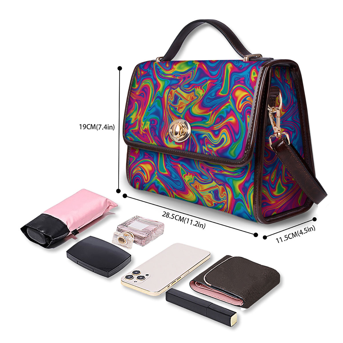 Acid Psychedelic Print Pattern Women's Satchel Bag