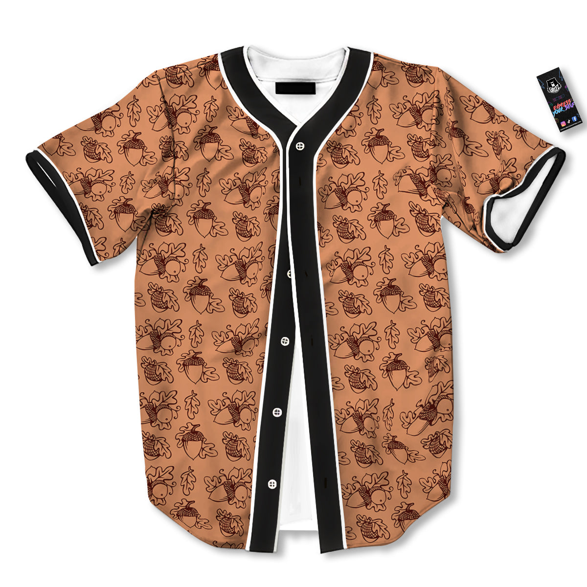 Acorn Drawing Print Pattern Baseball Jersey-grizzshop