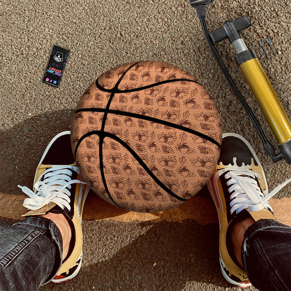 Acorn Drawing Print Pattern Basketball-grizzshop