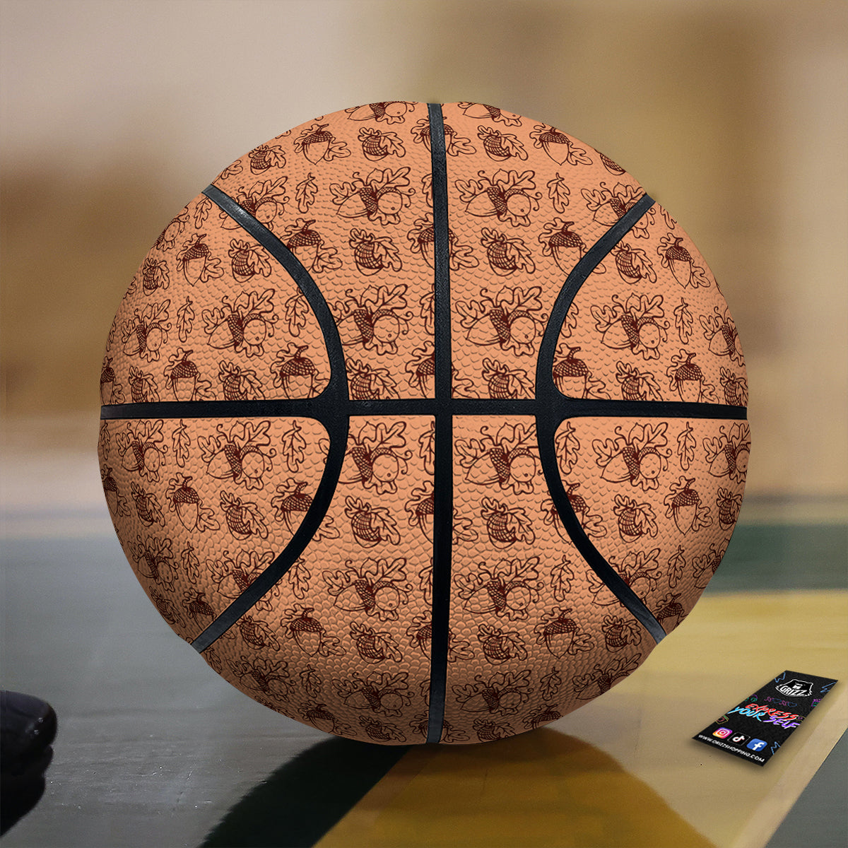 Acorn Drawing Print Pattern Basketball-grizzshop