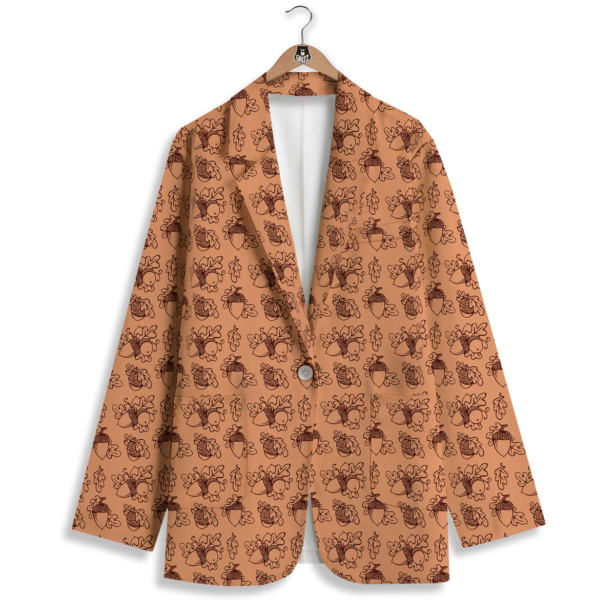 Acorn Drawing Print Pattern Women's Blazer-grizzshop