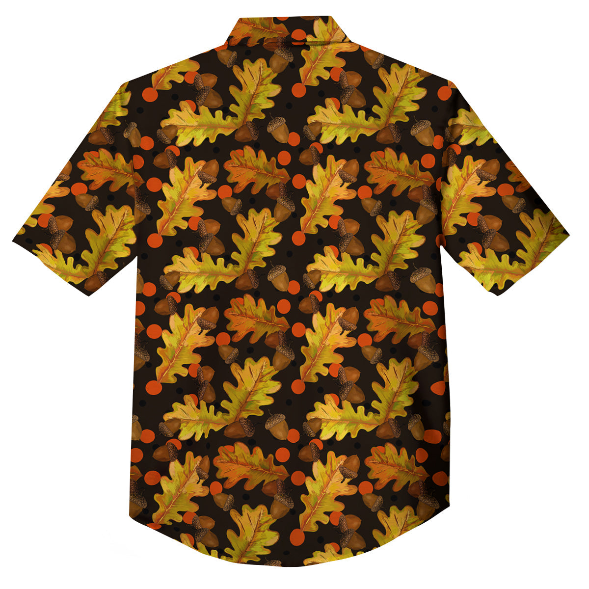 Acorn Leaf Print Pattern Button Up Shirt-grizzshop