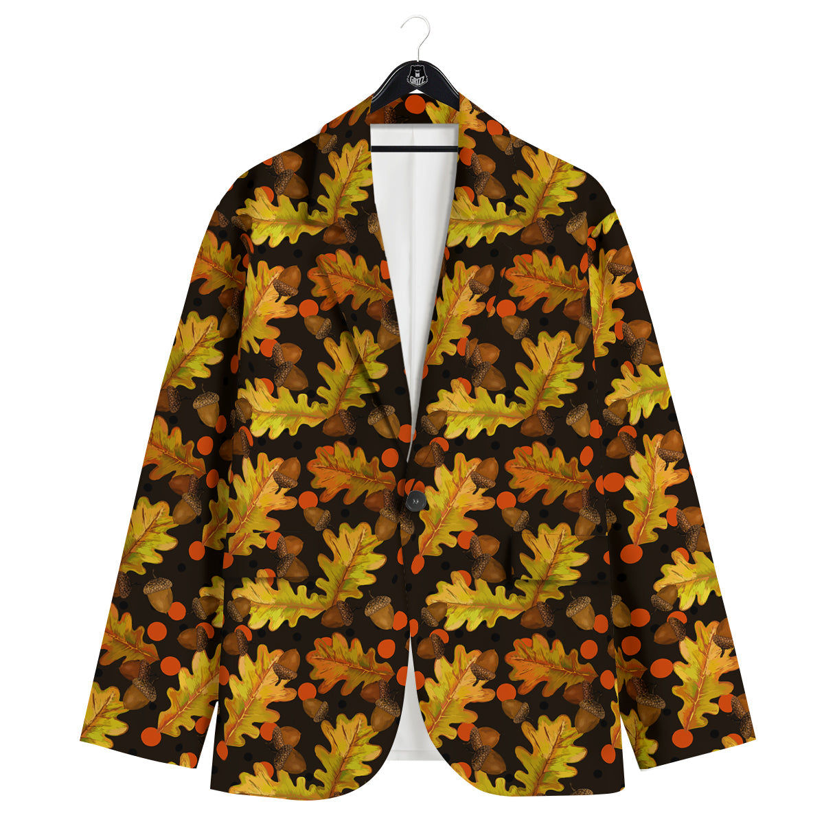 Acorn Leaf Print Pattern Men's Sport Coat-grizzshop