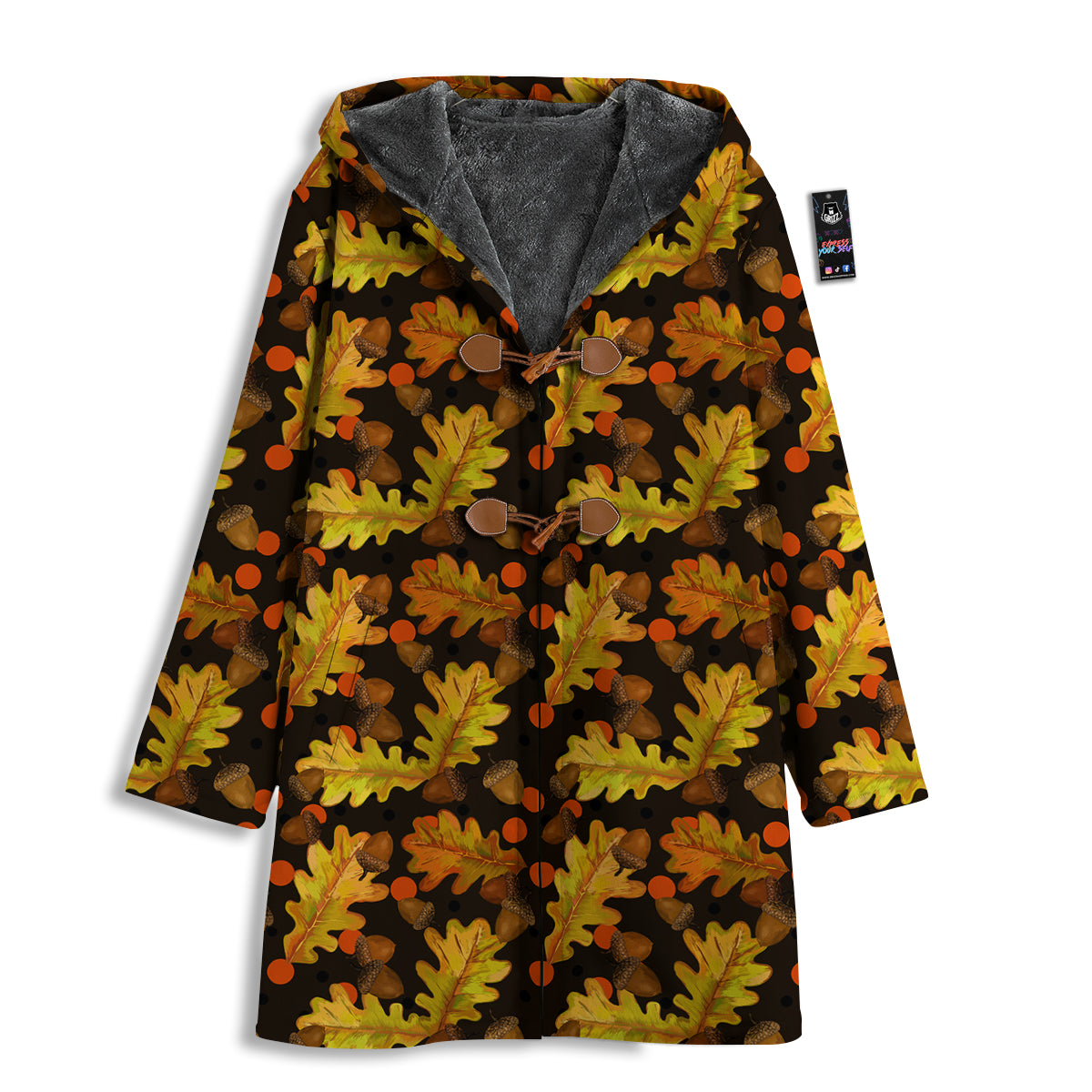Acorn Leaf Print Pattern Men's Windbreaker Jacket-grizzshop