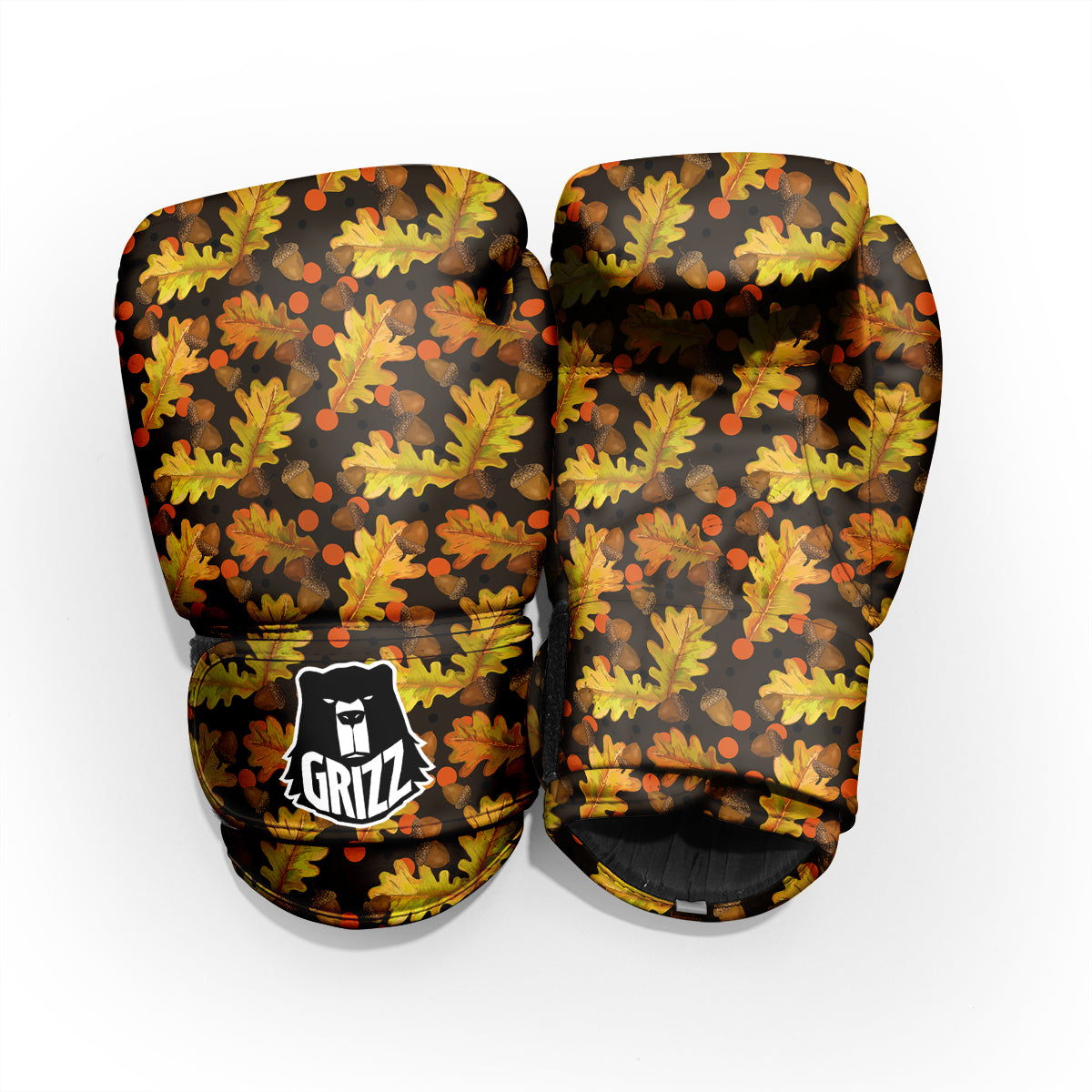 Acorn Leaf Print Pattern Pro Boxing Glove
