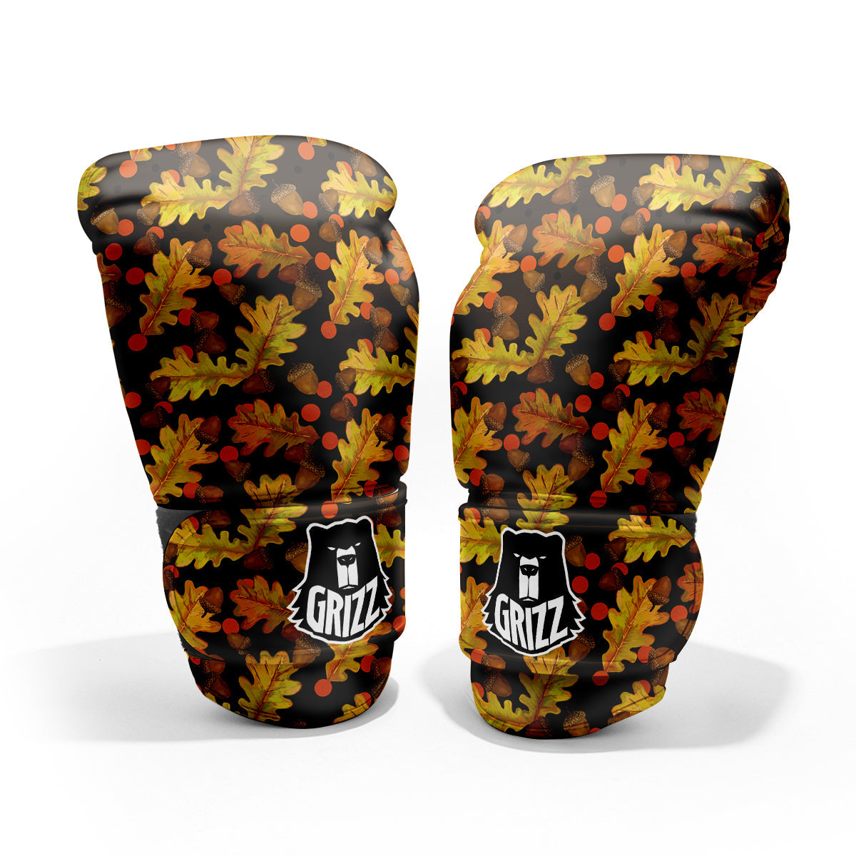 Acorn Leaf Print Pattern Pro Boxing Glove