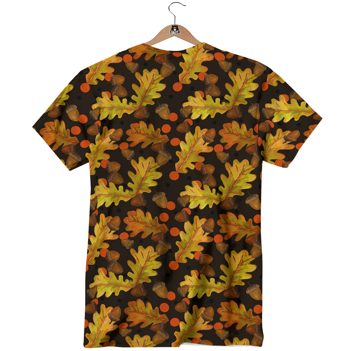 Acorn Leaf Print Pattern T-Shirt-grizzshop