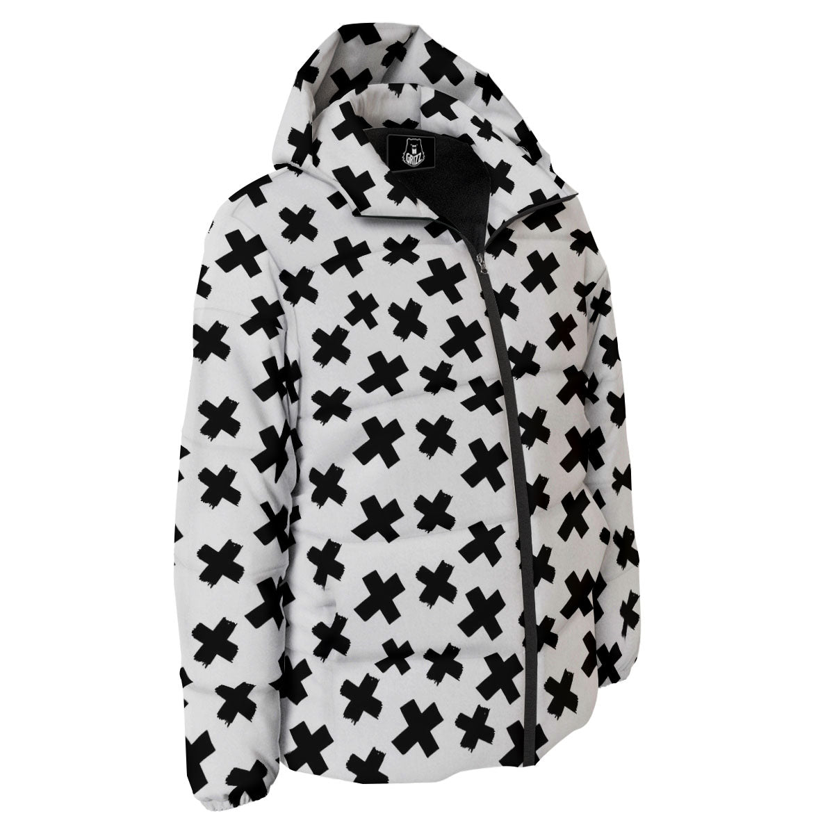Add Sign Symbol Print Pattern Down Jacket-grizzshop