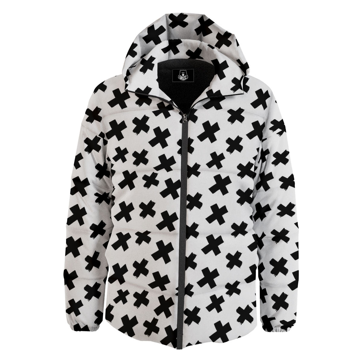 Add Sign Symbol Print Pattern Down Jacket-grizzshop