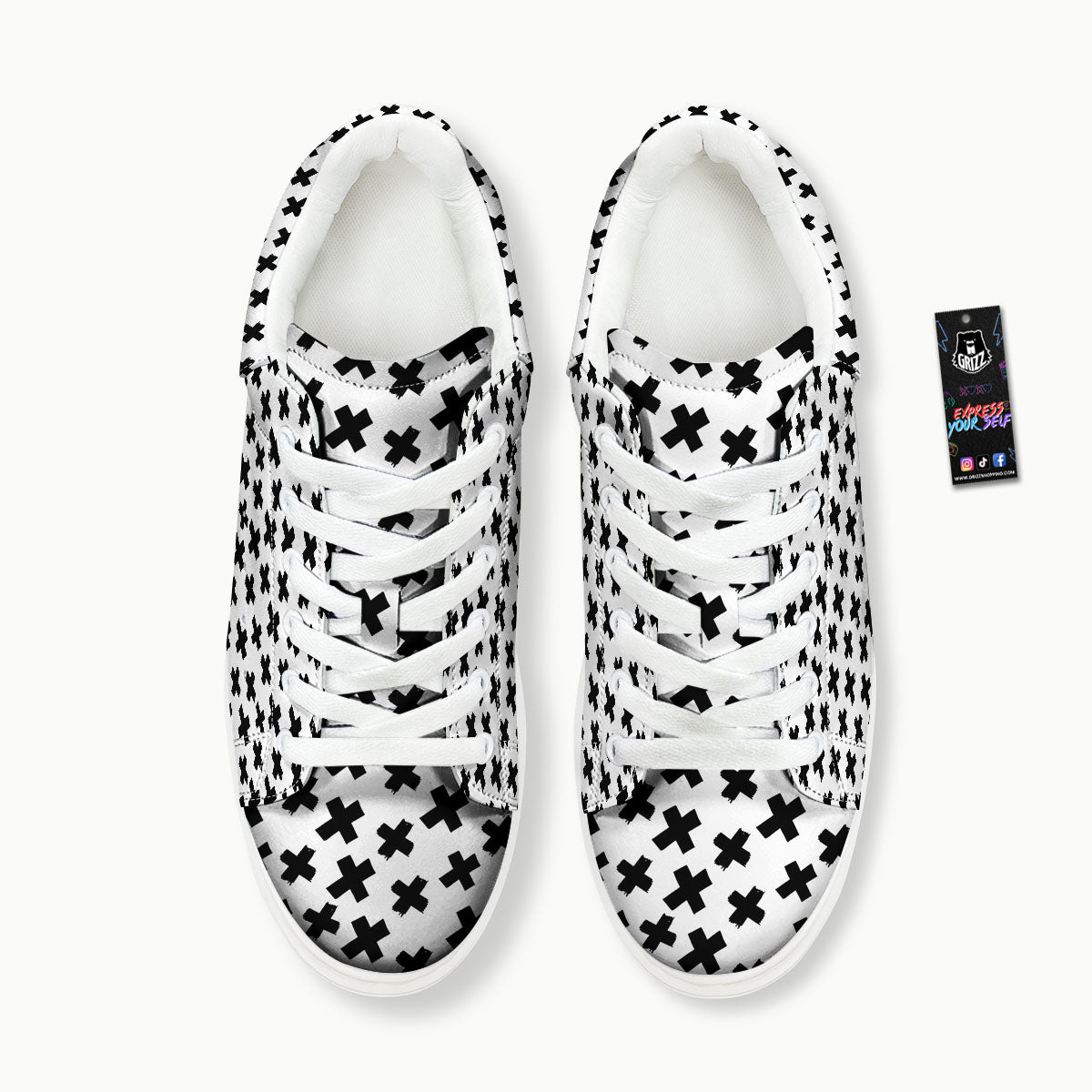 Add Sign Symbol Print Pattern Platform Shoes-grizzshop