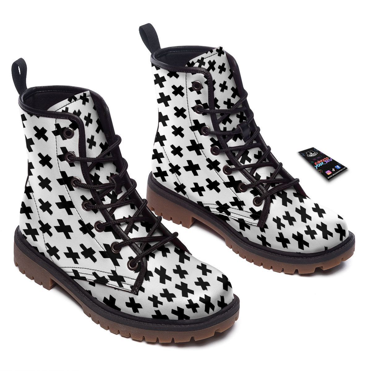 Add Sign Symbol Print Pattern Work Boots-grizzshop