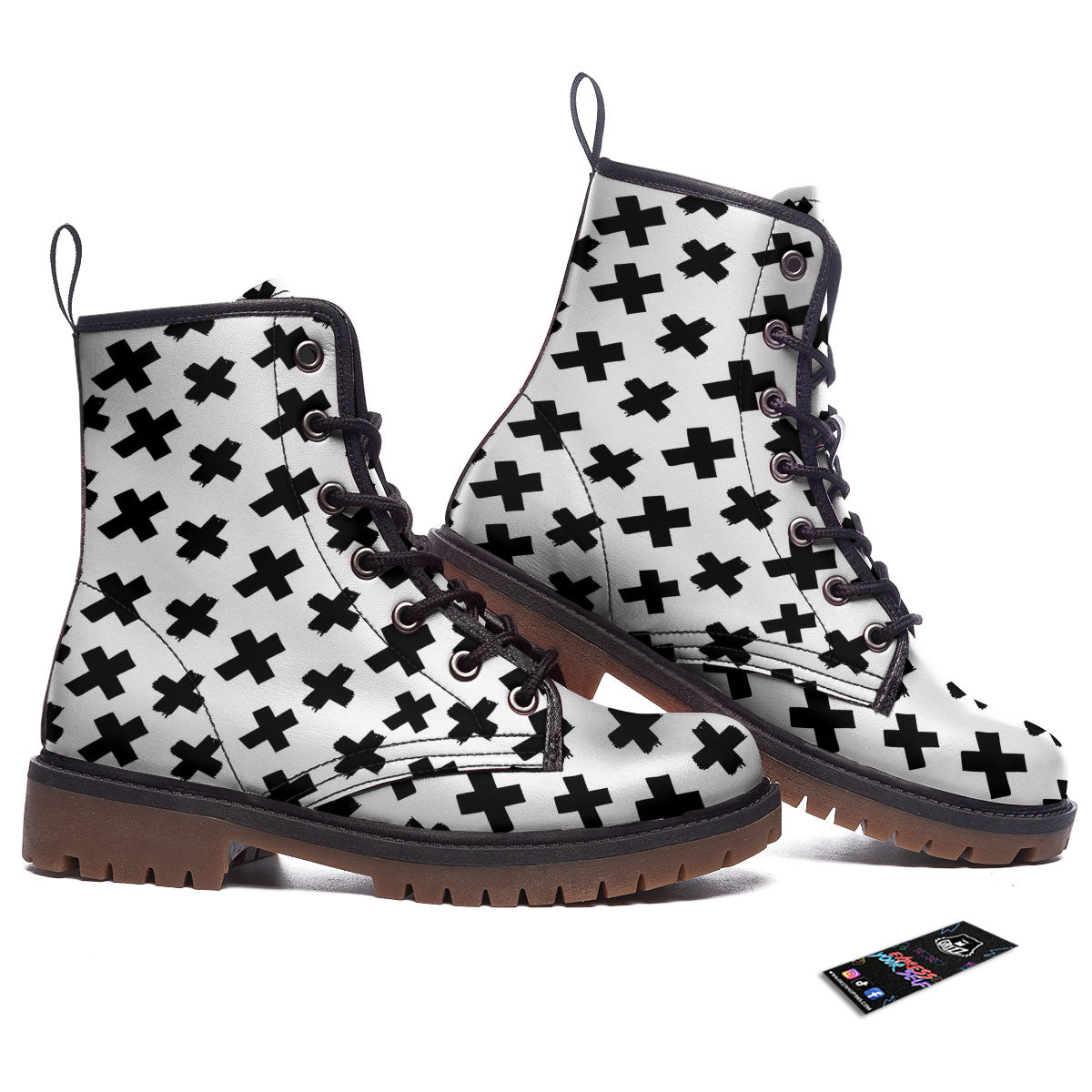 Add Sign Symbol Print Pattern Work Boots-grizzshop
