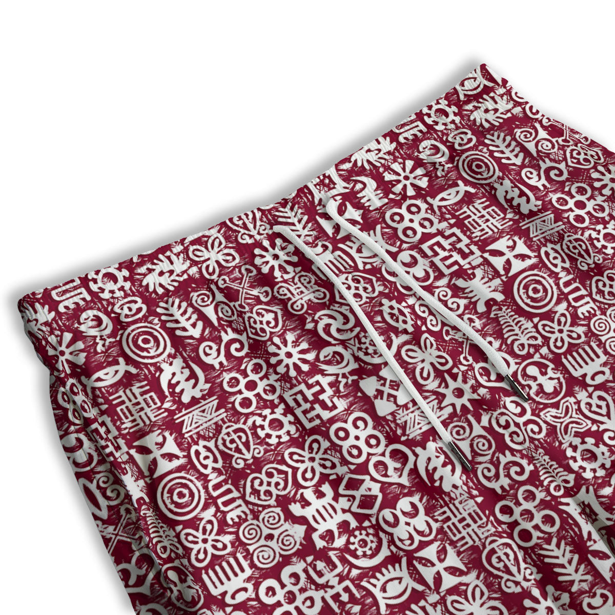 Adinkra African Tribe Red Symbols Men's Athletic Shorts