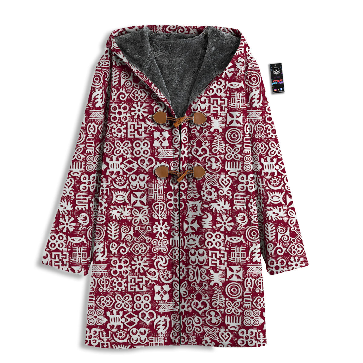 Adinkra African Tribe Red Symbols Men's Windbreaker Jacket-grizzshop