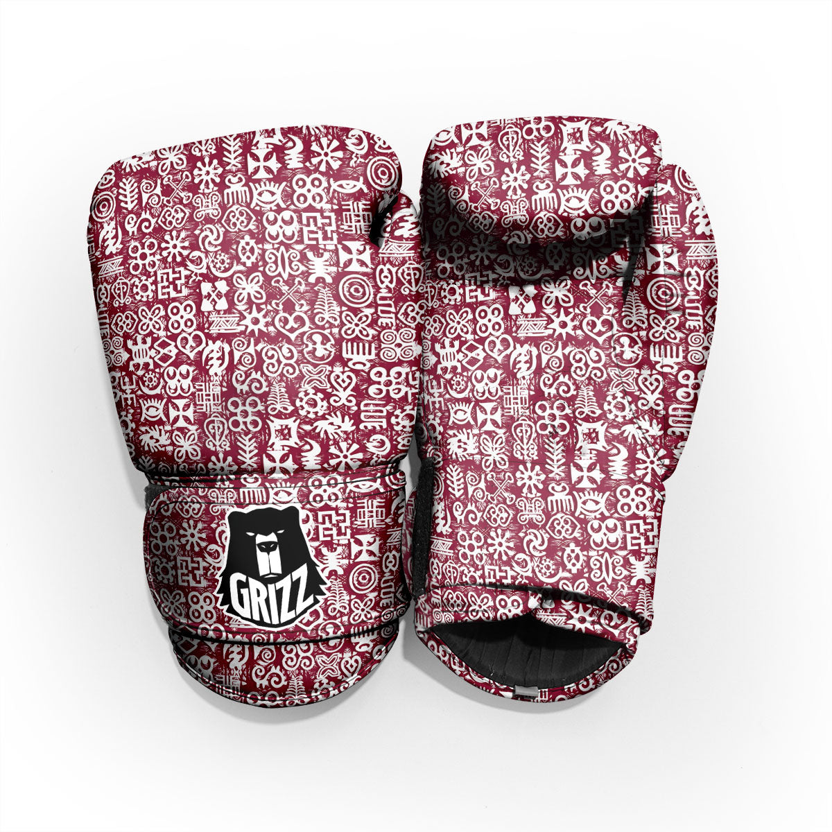 Adinkra African Tribe Red Symbols Pro Boxing Glove
