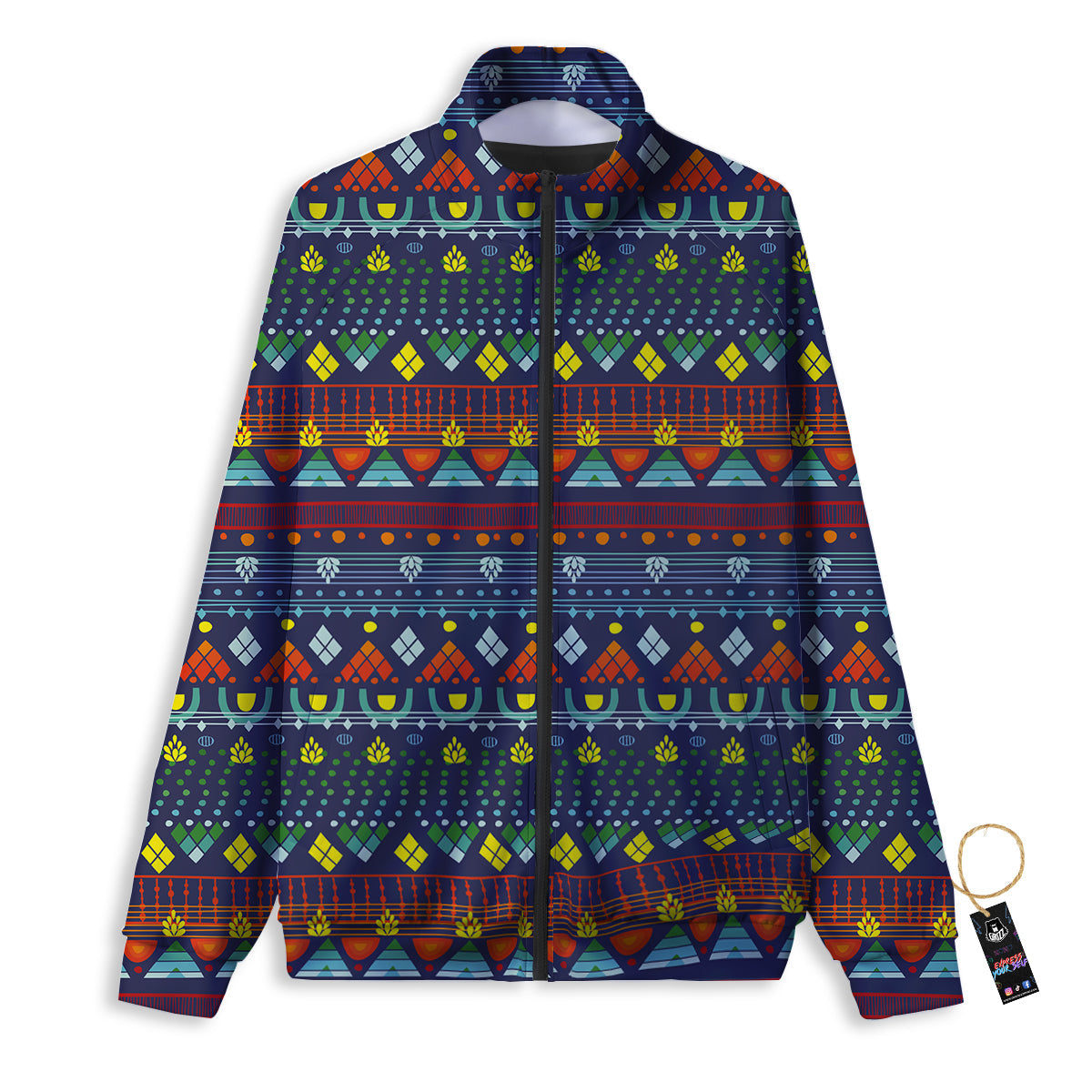 Adinkra African Tribe Red Symbols Track Jacket-grizzshop