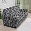 Adinkra Symbols Grey African Print Sofa Cover-grizzshop