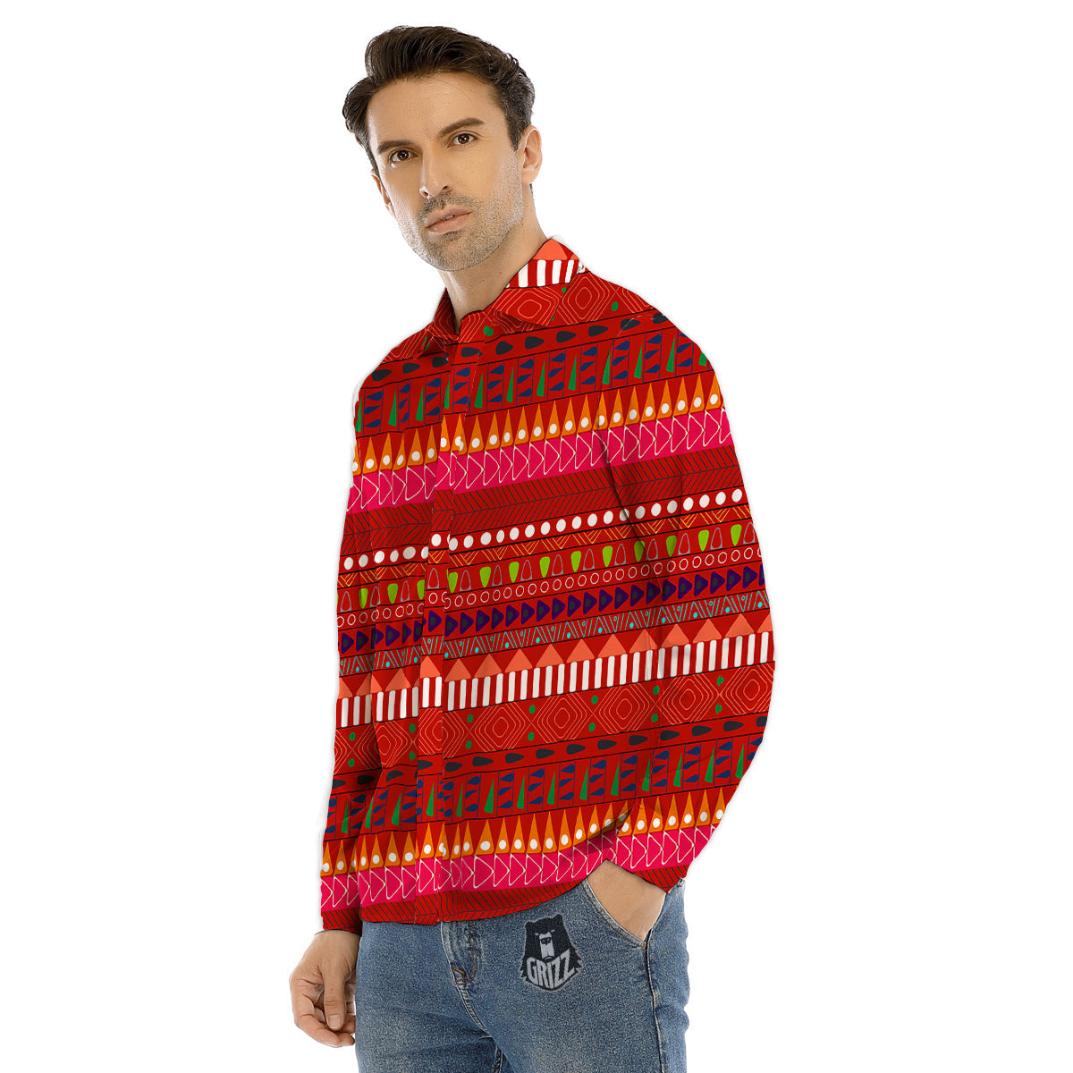 Adinkra Symbols West African Print Pattern Men's Dress Shirts-grizzshop