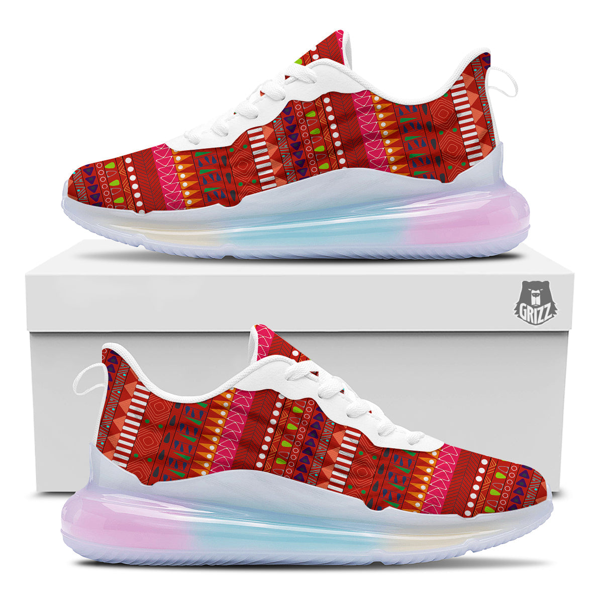 Adinkra Symbols West African Print Pattern Running Sneakers-grizzshop