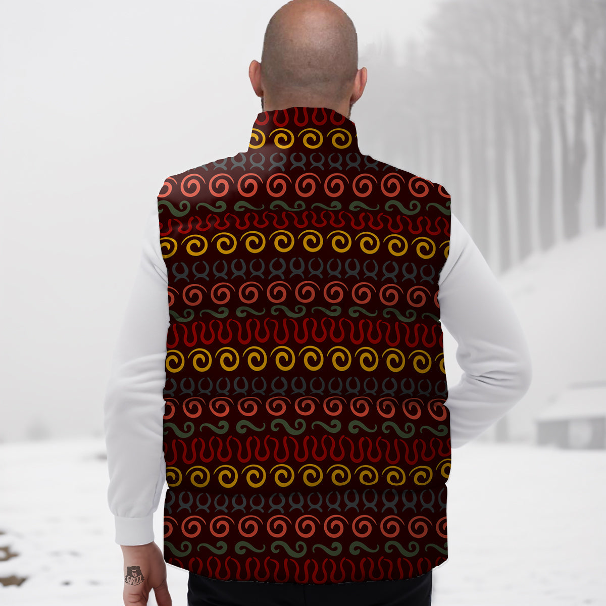 Adinkra Symbols West Print Pattern Down Vest