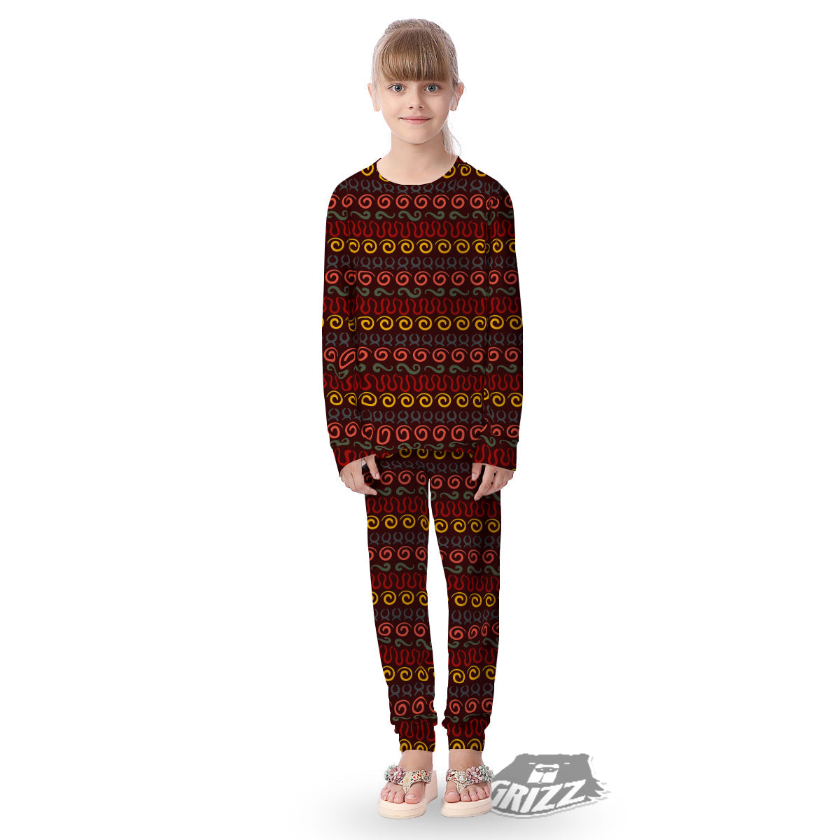 Adinkra Symbols West Print Pattern Kid's Pajamas-grizzshop