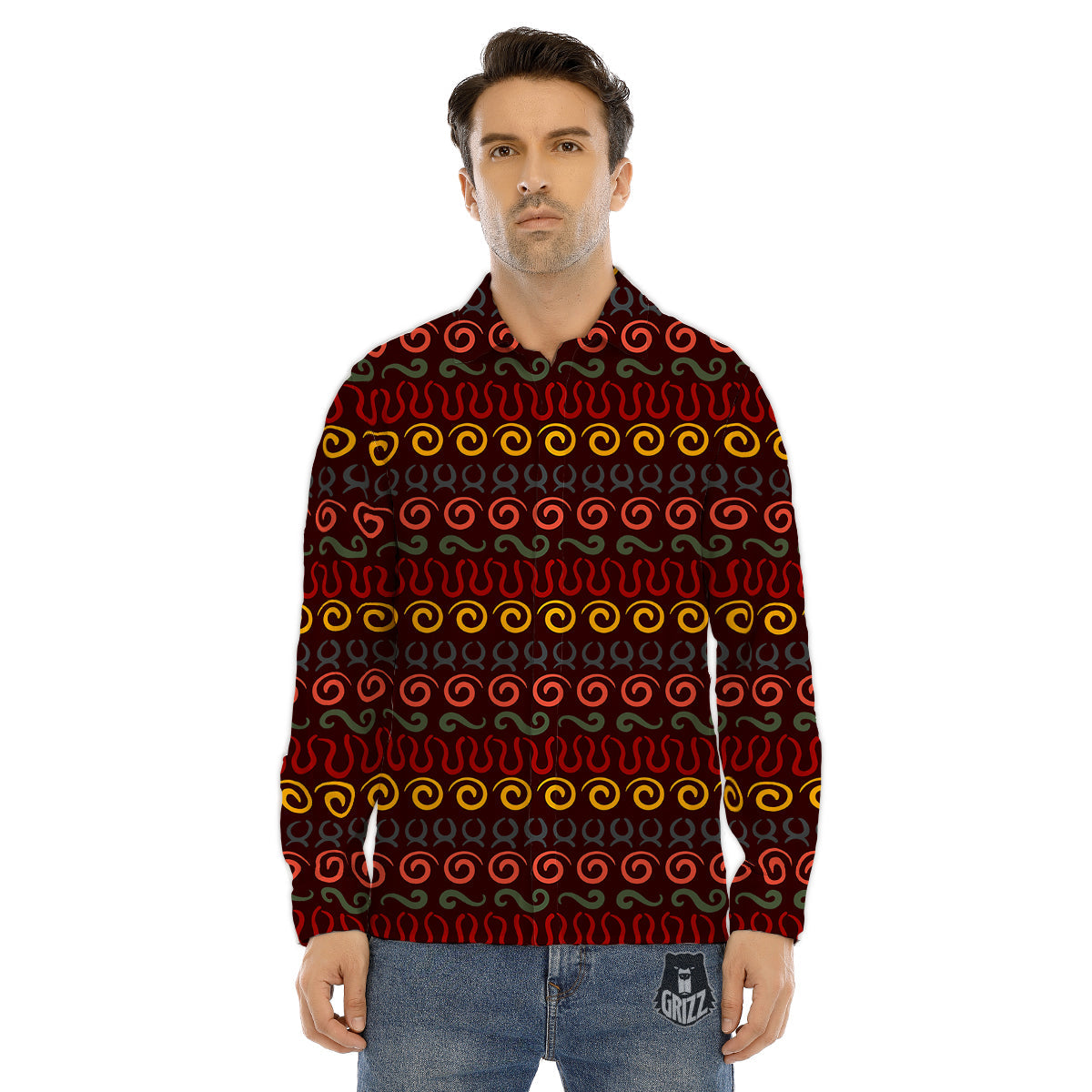 Adinkra Symbols West Print Pattern Men's Dress Shirts-grizzshop
