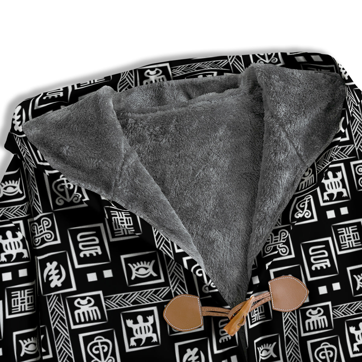 Adinkra Symbols White And Black Print Pattern Men's Windbreaker Jacket-grizzshop