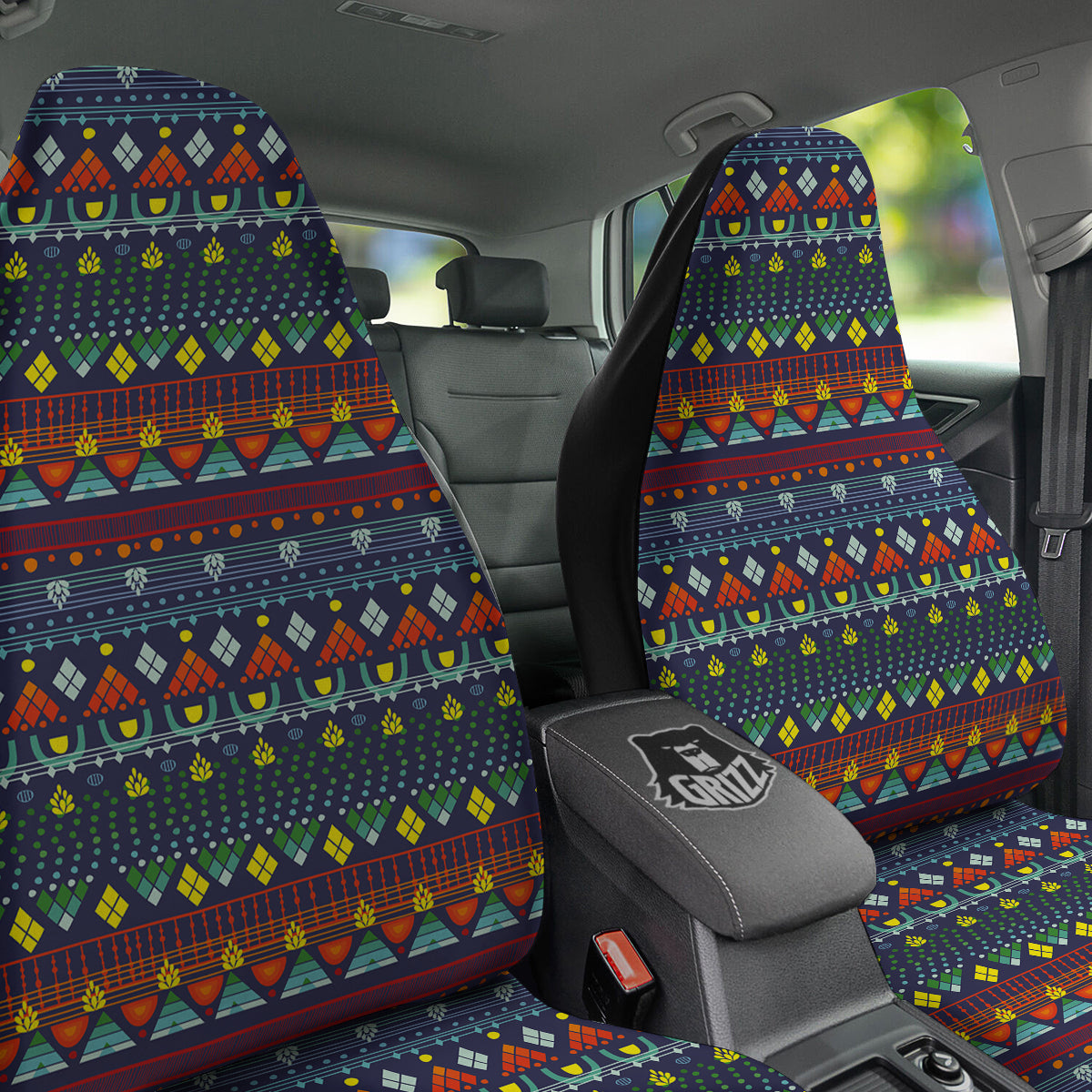 Adinkra Tribe African West Symbols Car Seat Covers-grizzshop