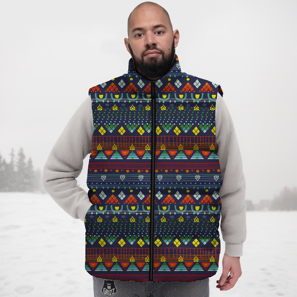 Adinkra Tribe African West Symbols Down Vest