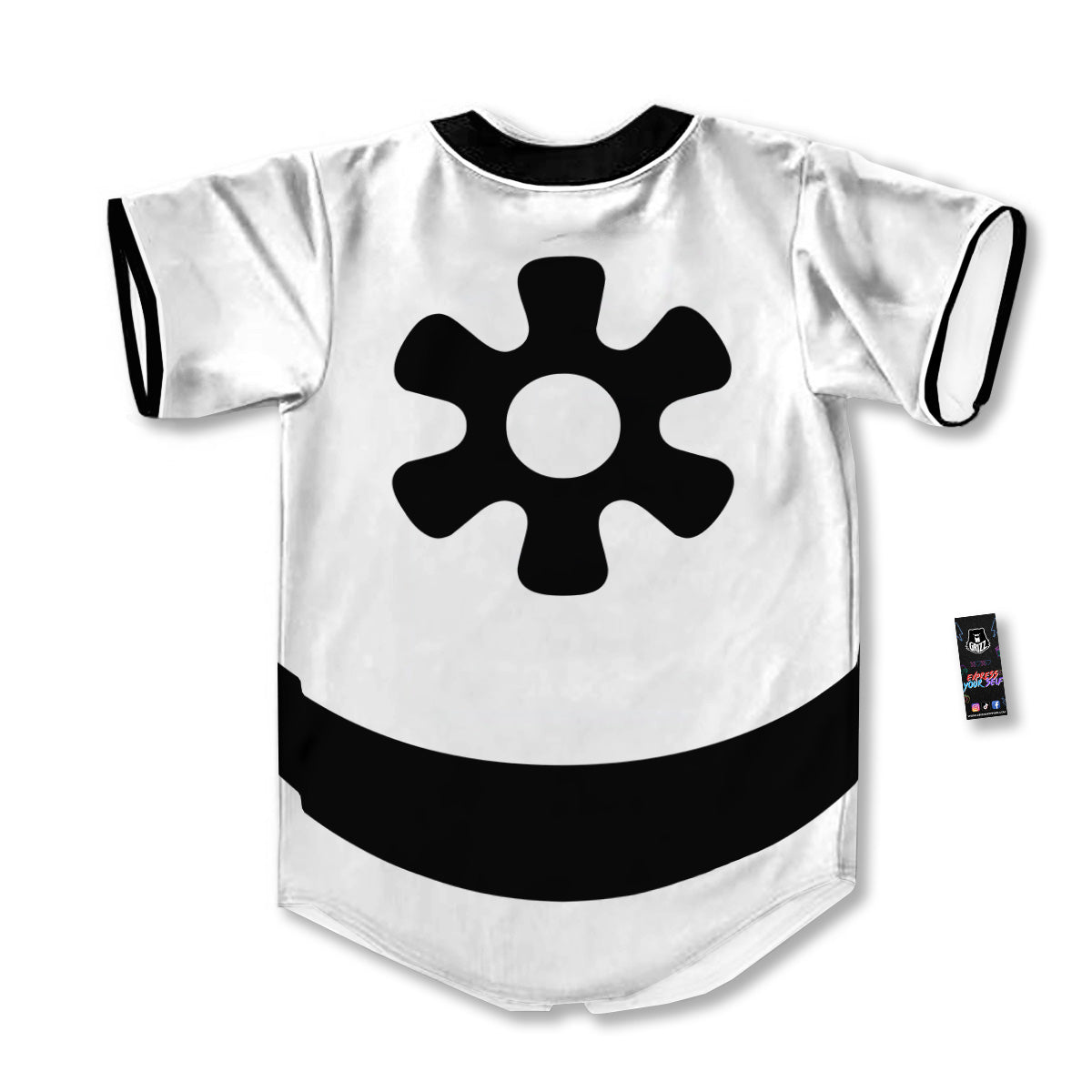 Adinkra Tribe Symbols White And Black Baseball Jersey-grizzshop