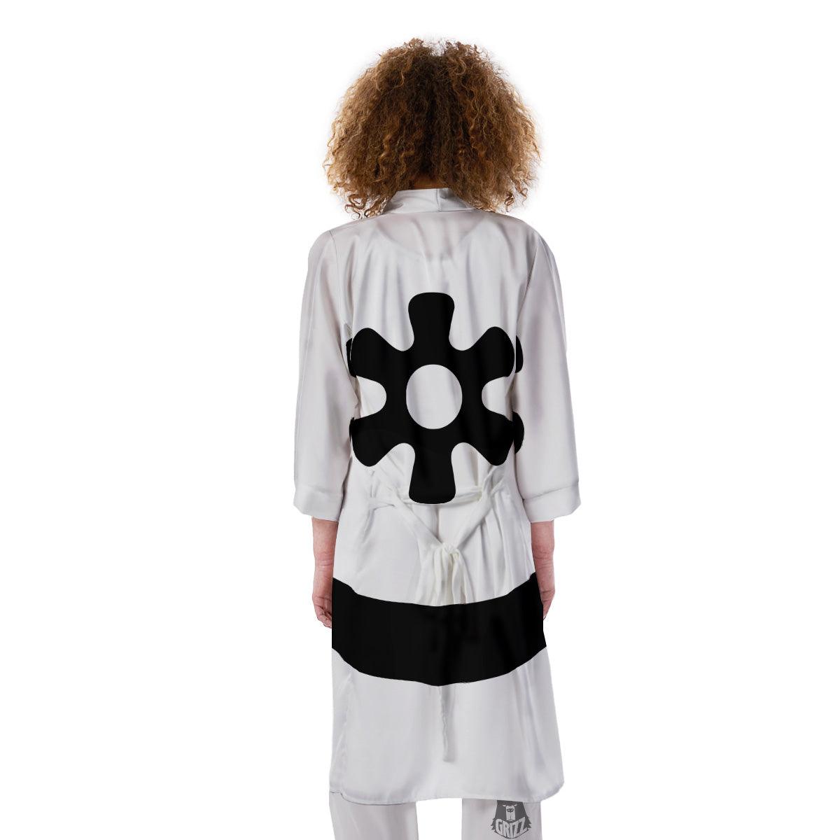 Adinkra Tribe Symbols White And Black Kimono-grizzshop